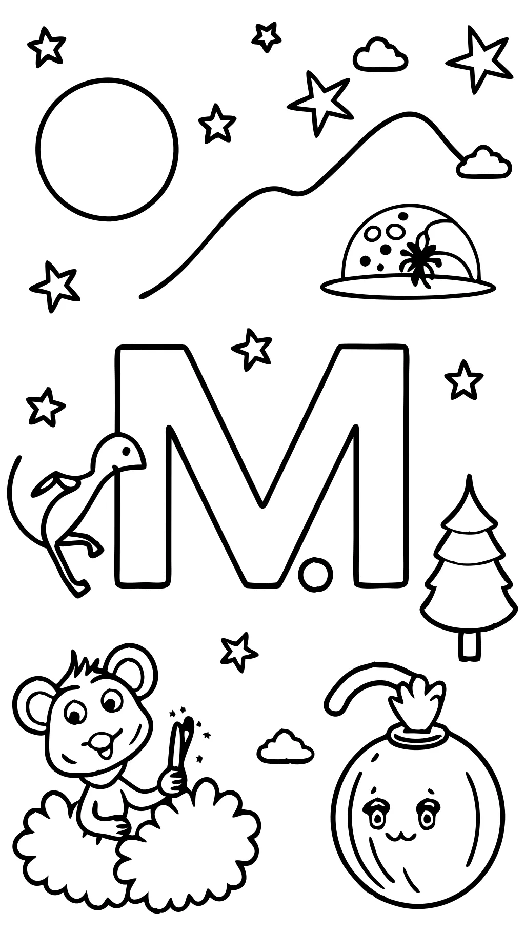 m is for coloring page